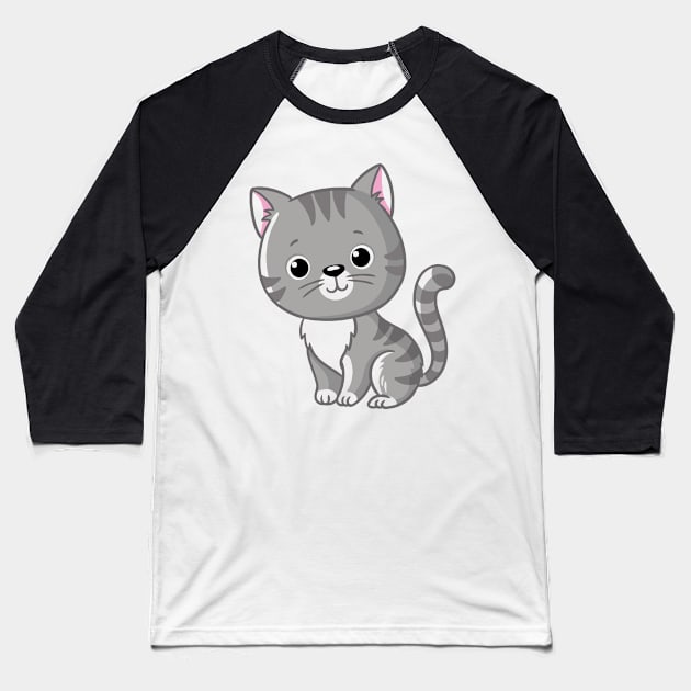 Cute kitten Baseball T-Shirt by endi318